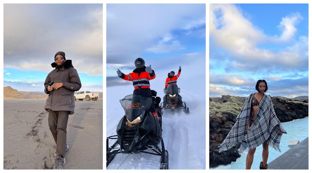 More Photos of Temi Otedola and Singer Mr Eazi on a vacation in Iceland (Videos/photos)