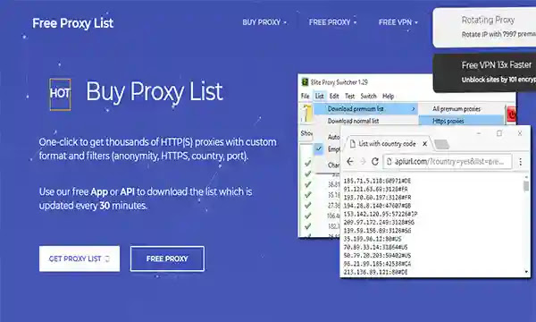 موقع free proxy list