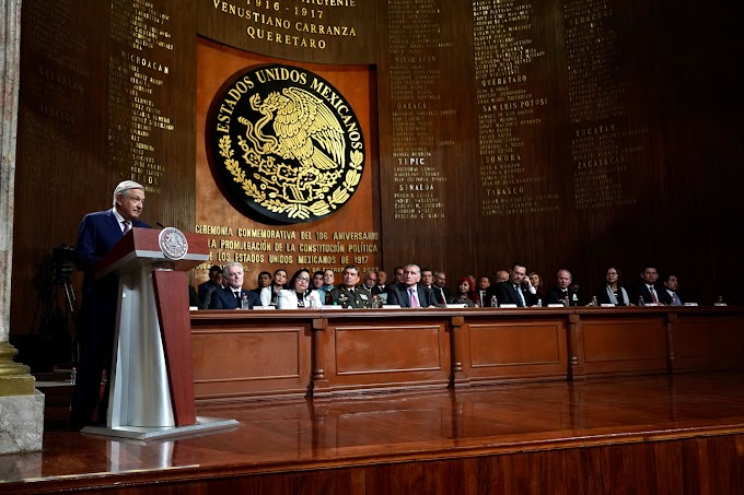 Presidente destaca reformas impulsadas por la 4T en beneficio del pueblo; conmemora 106 Aniversario de la Constitución