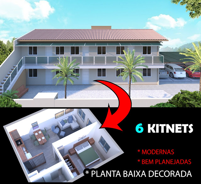 PROJETO DE KITNET PARA ALUGAR 6 KITNET