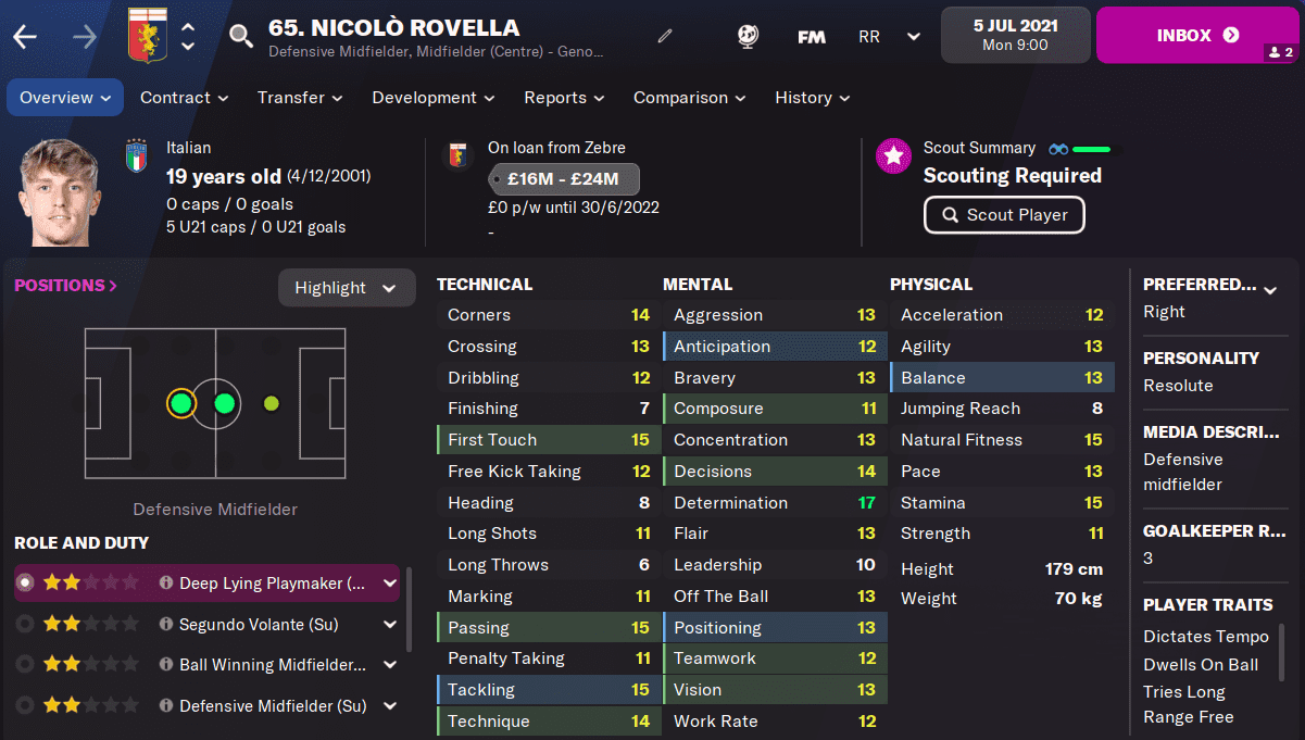 FM22 Nicolo Rovella