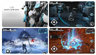 Screenshots of the Implosion for Android tablet, phone.