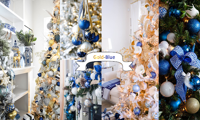 alt="Christmas, Gold and Blue theme, gold, blue, x'mas, Christmas decorations, decorations, season, holiday, snow, Christmas tree,  december, winter"