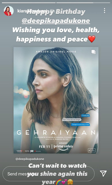 Kiara Advani Wishes Deepika on her birthday