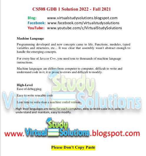 CS508 GDB 1 Solution 2022 Sample Preview Fall 2021