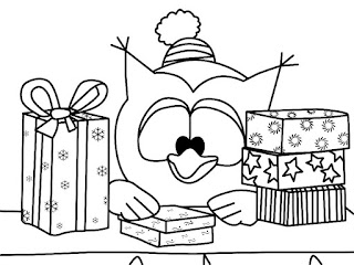 Gifts coloring sheet- owl