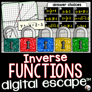 Inverse functions digital math escape room