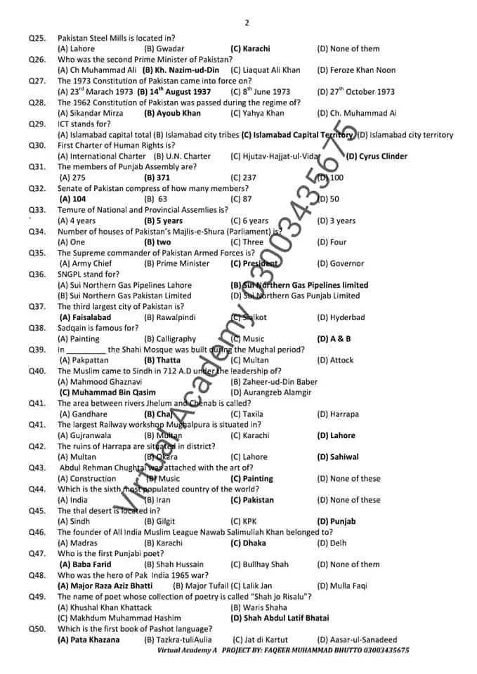 Download SPSC MCQs Guide | Town Municipal Officer Notes