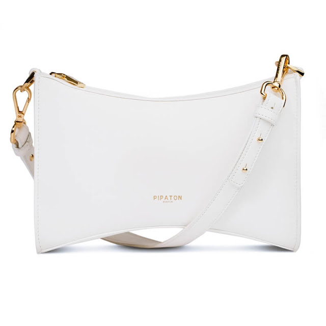 White leather handbag, women's white bag