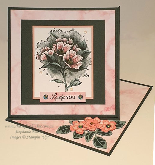 www.thecraftythinker.com.au, Calming Camellia, Twisted Easel Fun Fold, Stampin' Up Demonstrator Stephanie Fischer, Sydney NSW