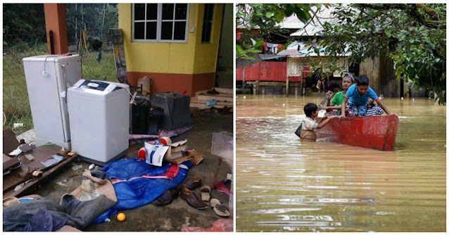 mangsa banjir rosak barang elektrik