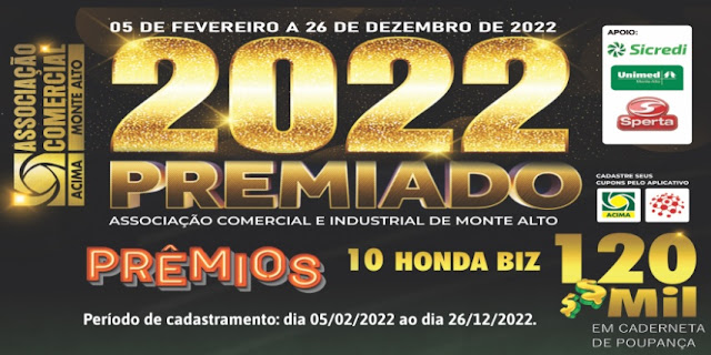 Cadastrar ACIMA Monte Alto 2022 Premiado