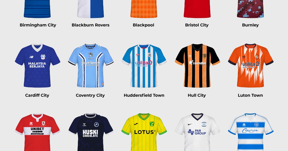 Uniformes e camisas da Championship 2019-2020 (Campeonato Inglês 2ª divisão)  » Mantos do Futebol