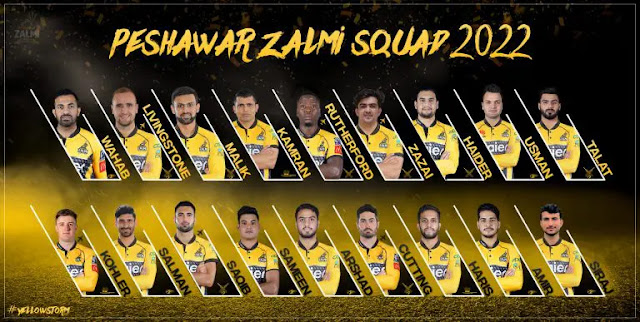 Peshawar Zalmi Squad PSL 2022 metropolis Zalmi Team Players