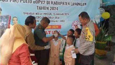 Dukung Sub Pekan Imunisasi Nasional Polio nOPV2, Kodim 0812 Lamongan Kerahkan Jajaran Koramil untuk Lakukan Pendampingan