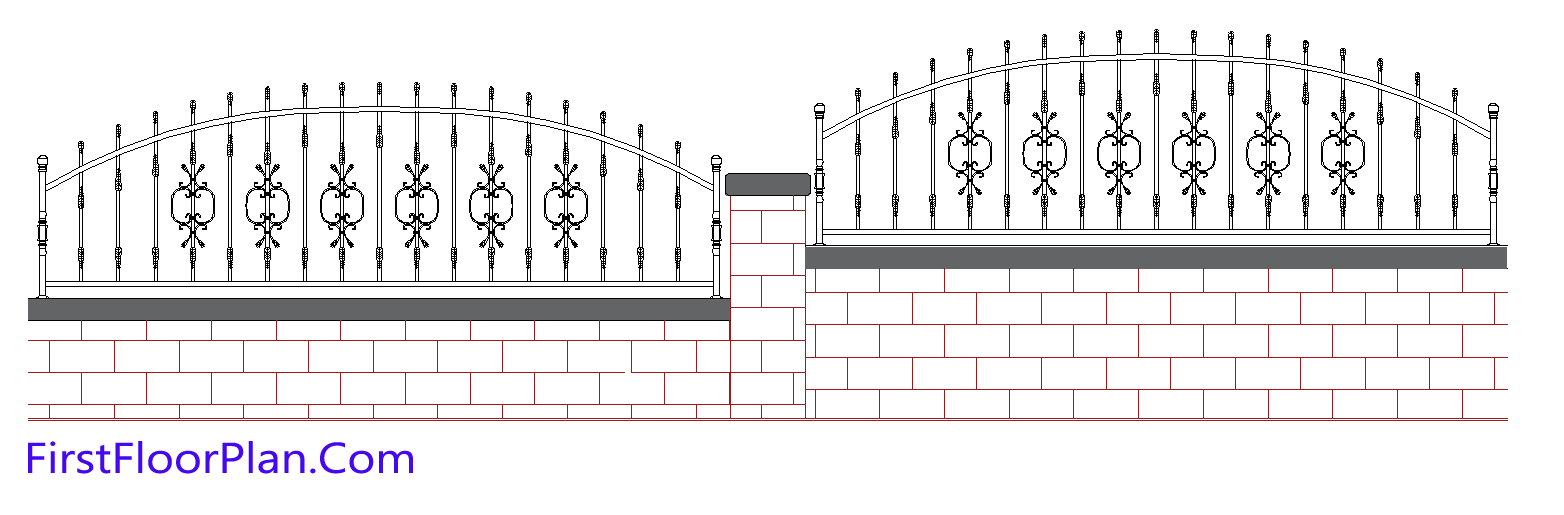 Boundary wall design AutoCAD File