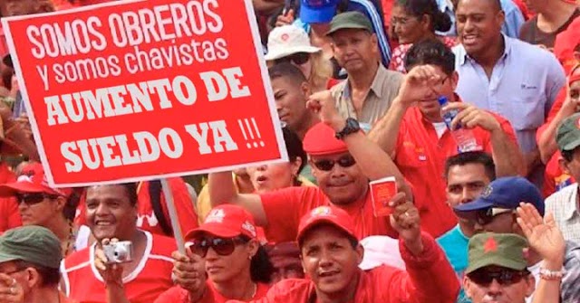 Trabajadores Chavistas le exigen a Maduro que les suba el sueldo a 450 dólares