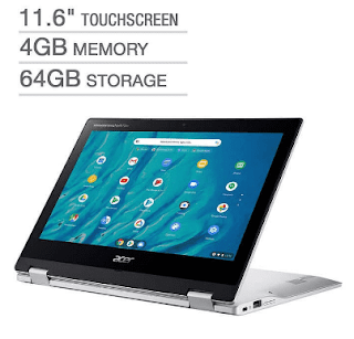 $150, Costco Members: Acer Spin 2-in-1 11.6" Chromebook: MediaTek MT8183C, 4GB RAM