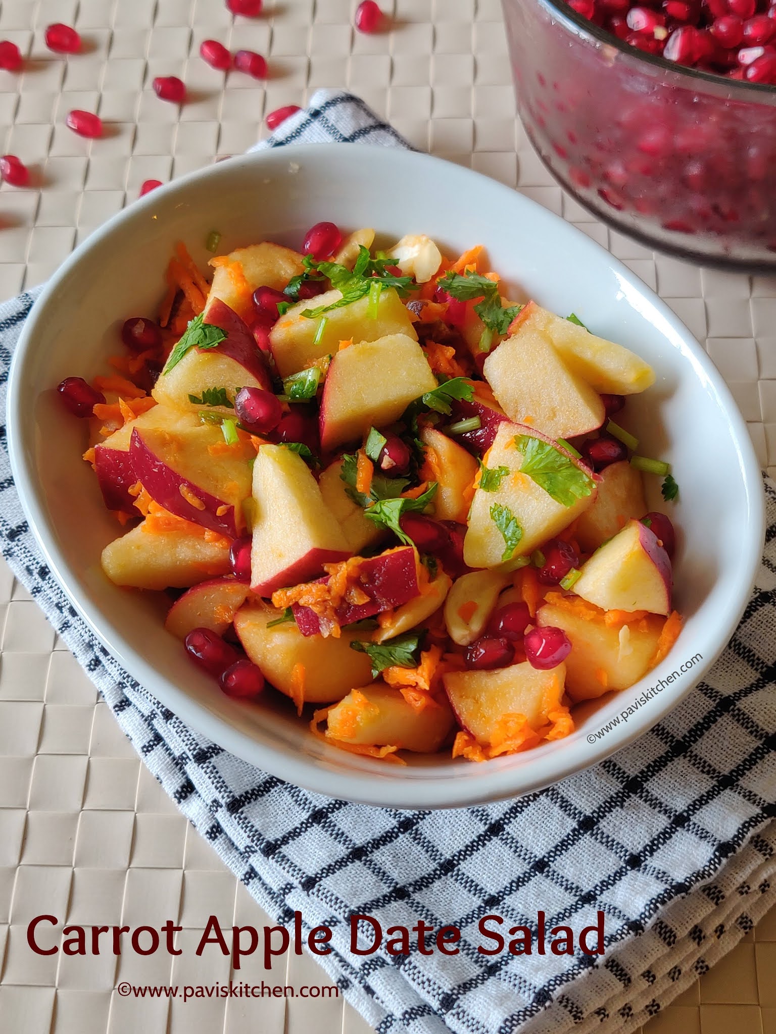 Carrot apple salad recipe | Indian carrot salad | Carrot apple date salad