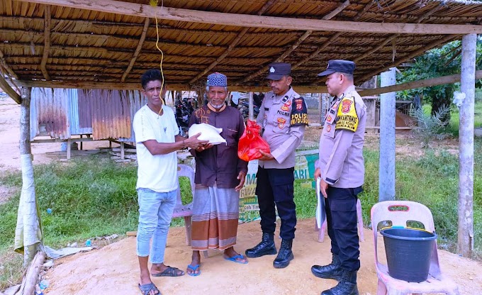 Melalui Program Jum’at Berkah, Polsek Banda Alam Bantu Warga Kurang Mampu