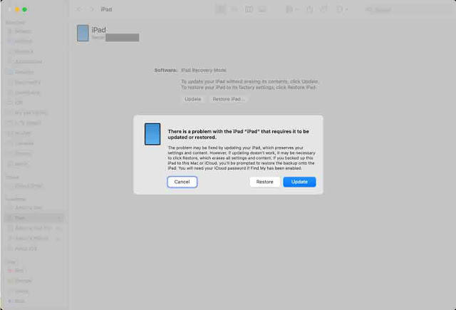 قم بتحديث أو استعادة iPad أو iPhone باستخدام وضع الاسترداد