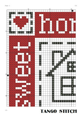 Home Sweet home simple housewarming cross stitch needlecraft design