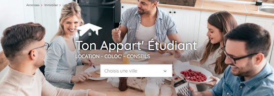 la rubrique Ton Appart’ Étudiant avec le moteur de recherche pour la localisation