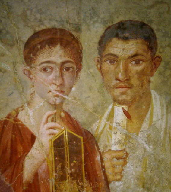 Помпейская фреска с изображением Теренция Неона, владельца пекарни, и его жены