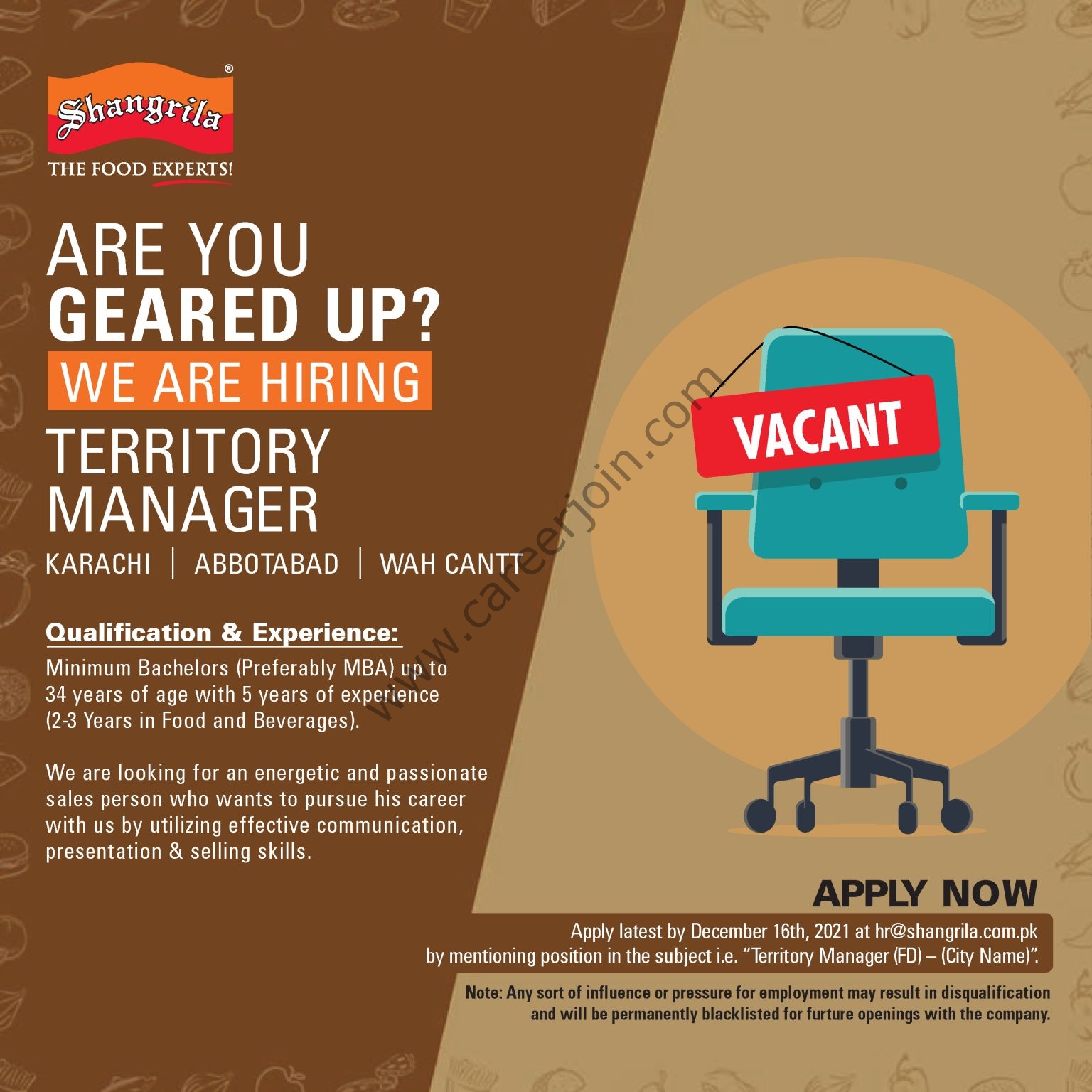 Shangrilla Foods Pvt Ltd Jobs Territory Manager