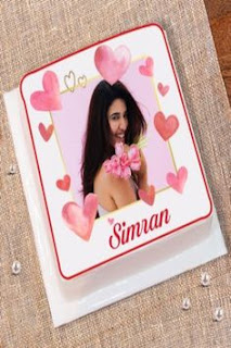 A photo cake showing a girl's face