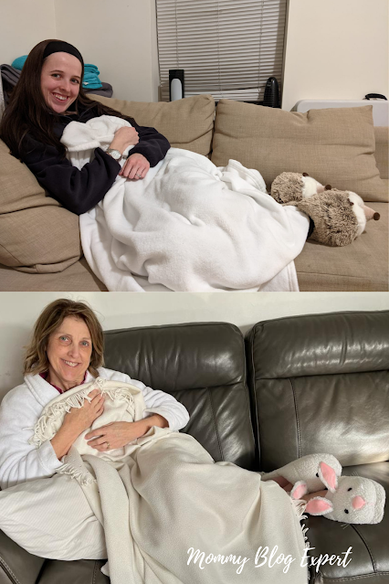 Mom Daughter in Bunny Hedgehog Animal Slippers