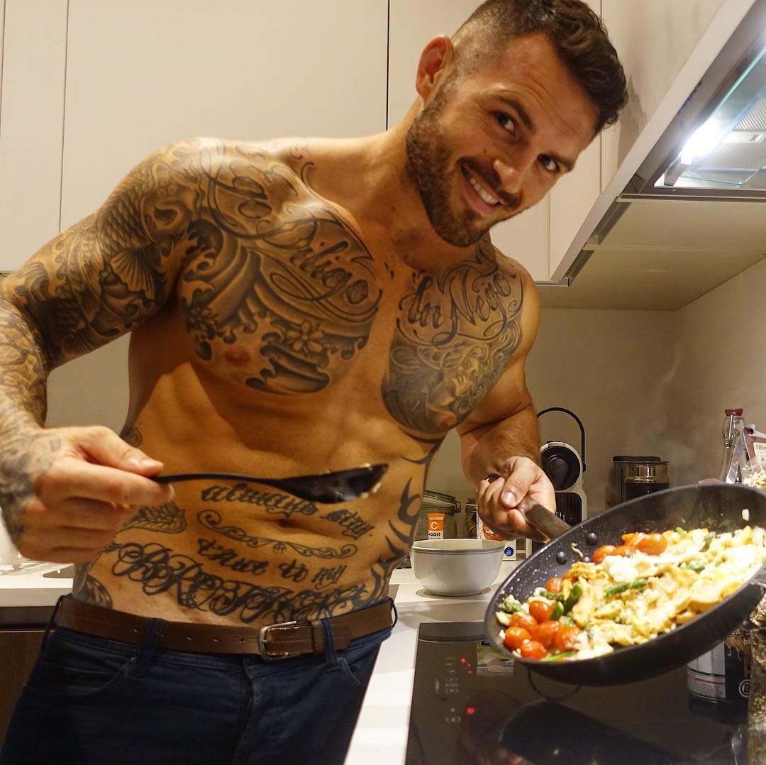 sexy-fit-shirtless-tattoo-daddy-preparing-food-kitchen