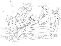 Princes and princess on a boat coloring page