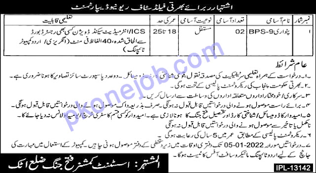 Punjab Revenue Department Jobs 2022