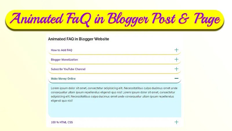 How to add Stylish Animated FaQ Blogger Post | iong.in