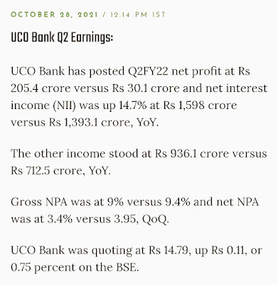 UCO Bank Q2 Earnings