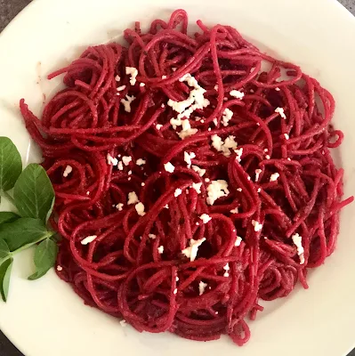 Photograph of the recipe of Beetroot spaghetti