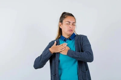 Women in pain of Heart Attack - Women Steps