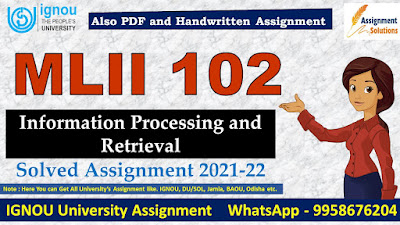 MLII 102 Solved Assignment 2021-22