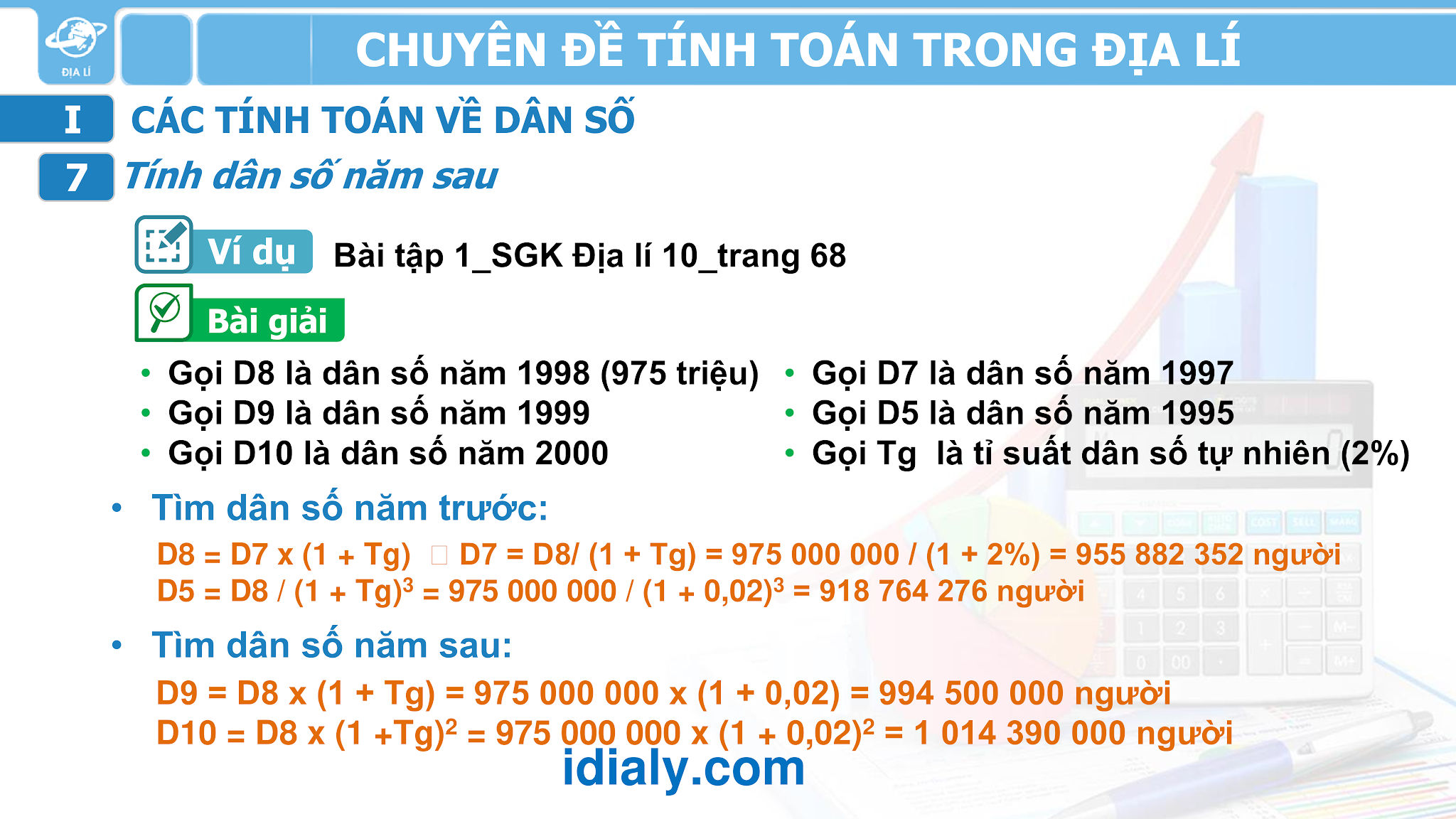 Công thức tính toán trong địa lý