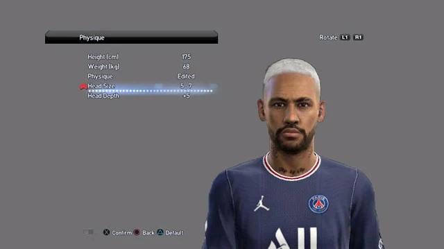 Neymar Jr Face 2021 V4 For PES 2013