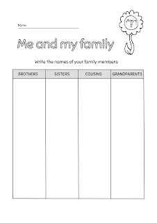 family worksheets names