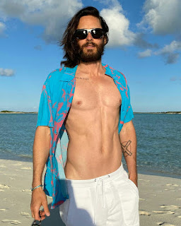 Jared Leto shirtless in the beach