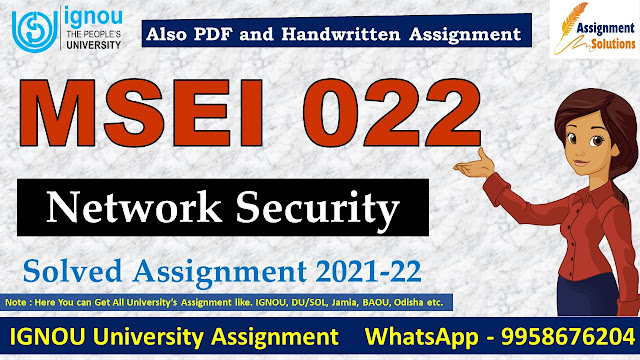 MSEI 022 Solved Assignment 2021-22