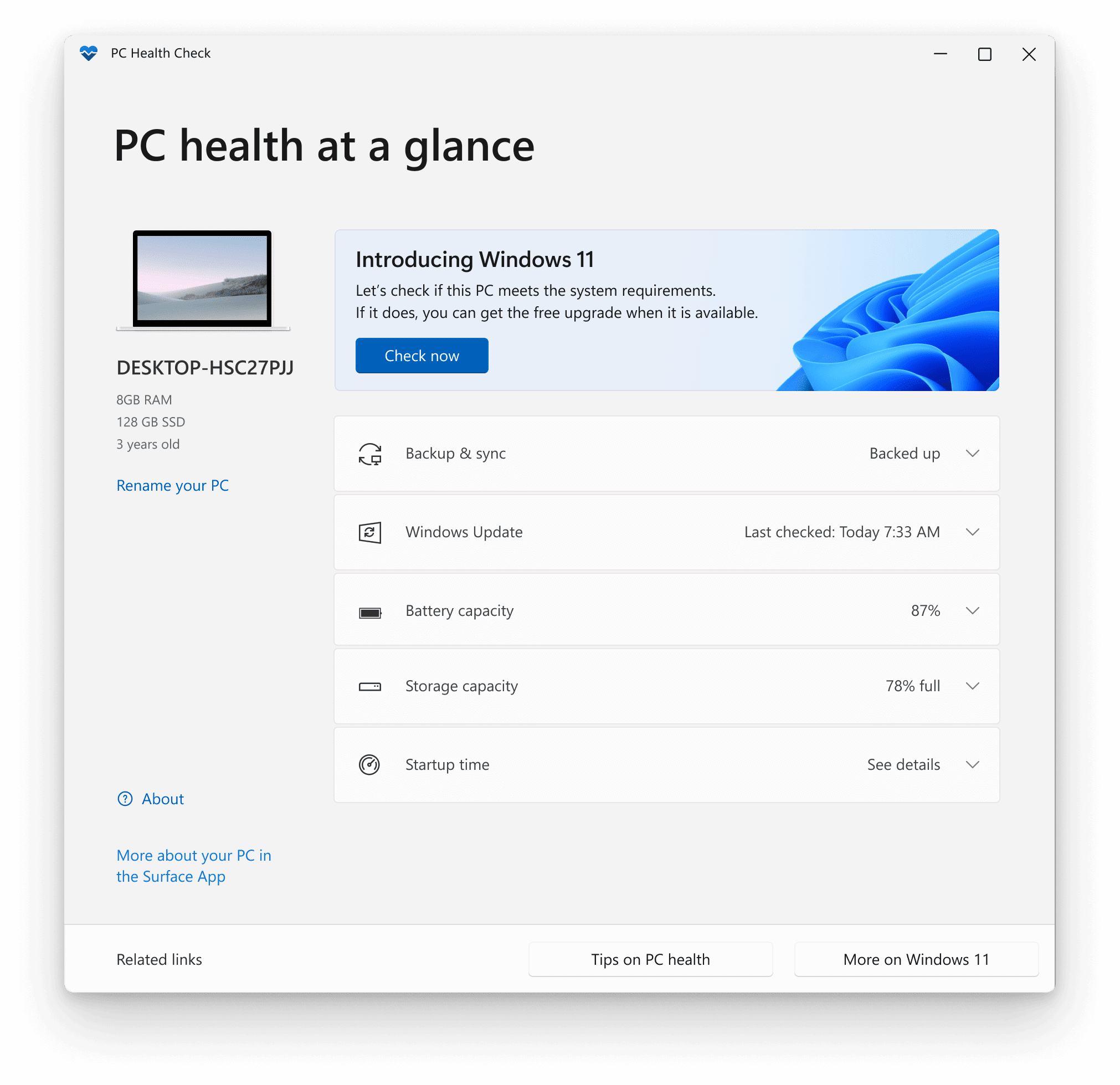 تحميل PC Health Check