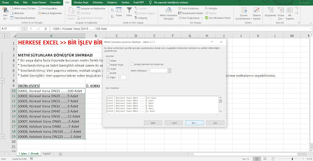 Excel Text Birleştirme