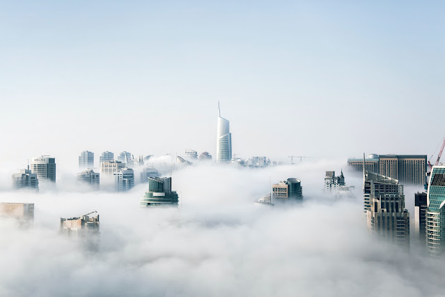 Fog in the City - Buildings Desktop Wallpaper