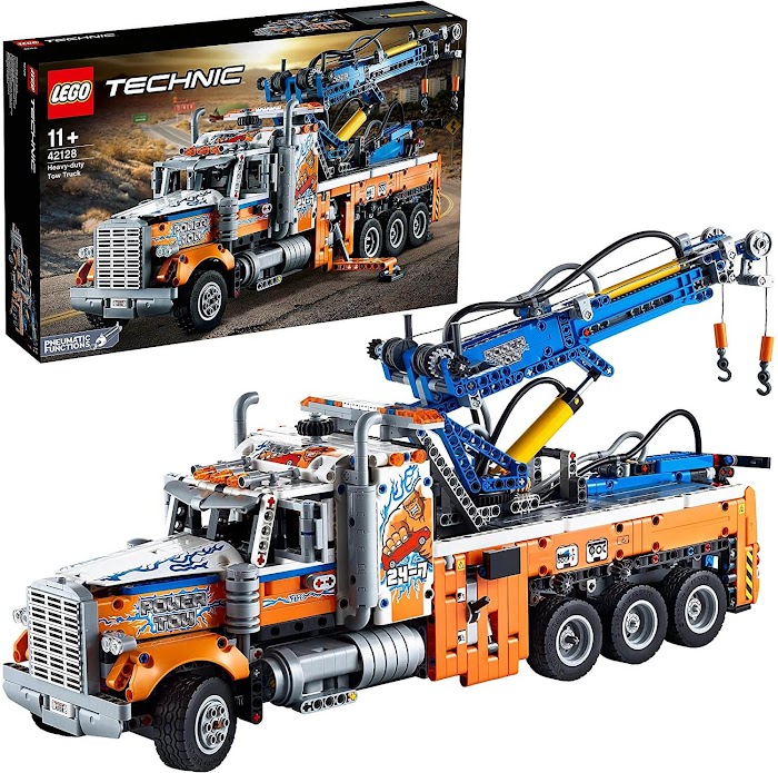 LEGO 42128 Technic Heavy-Duty Tow Truck Toy with Pneumatic Crane