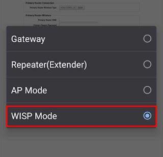 1. Pilih mode WISP