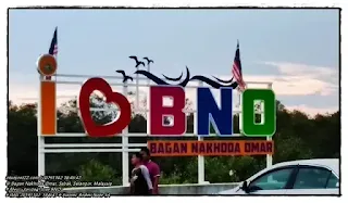 A signboard or maybe a “I love BNO” landmark where BNO means Bagan Nakhoda Omar, a beach area that was our focus when we were in Sungai Besar, Selangor, Malaysia. According to the geotag in Google Photos, this location is located in the district of Sabak, Selangor.